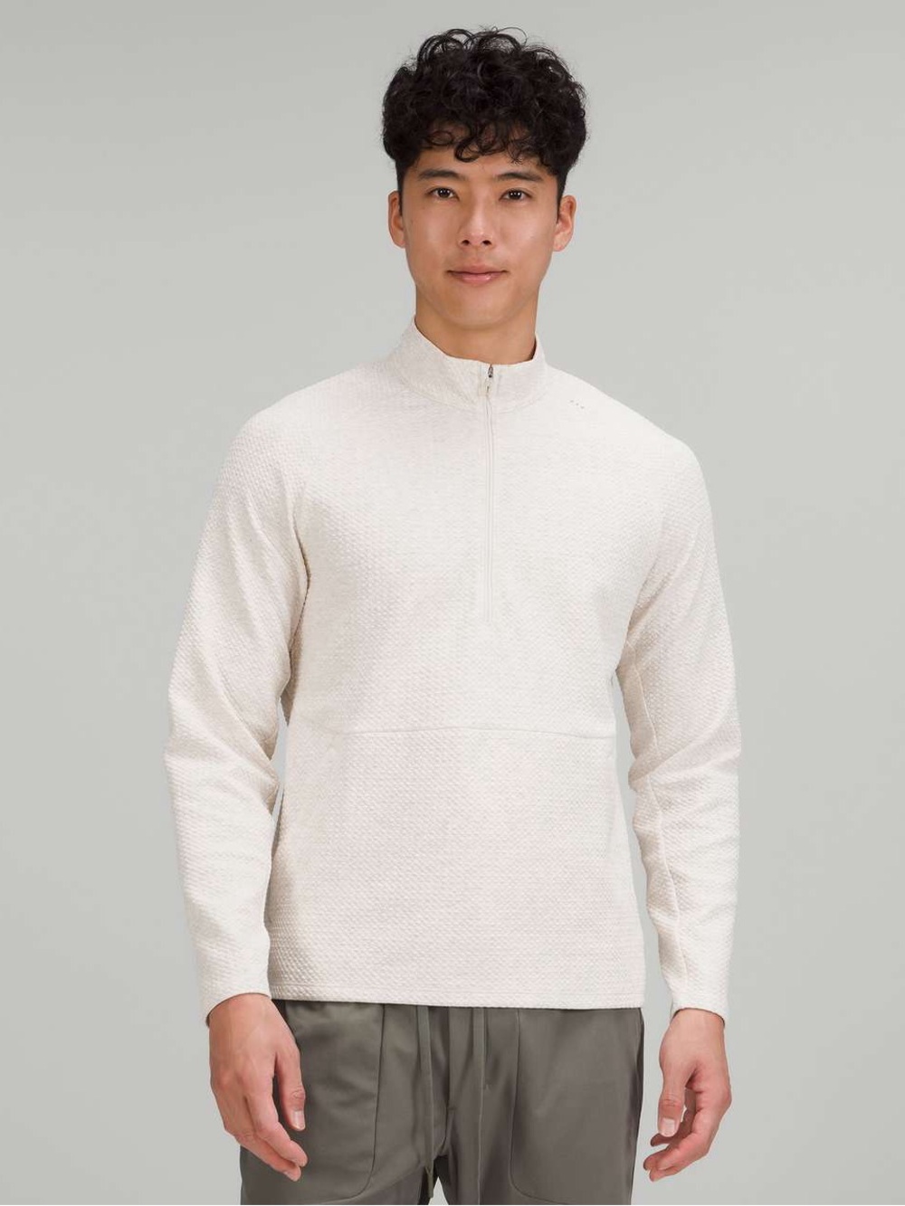 Lululemon At Ease Oatmeal Cream Half-Zip Pullover Active Sweatshirt Men’s Medium